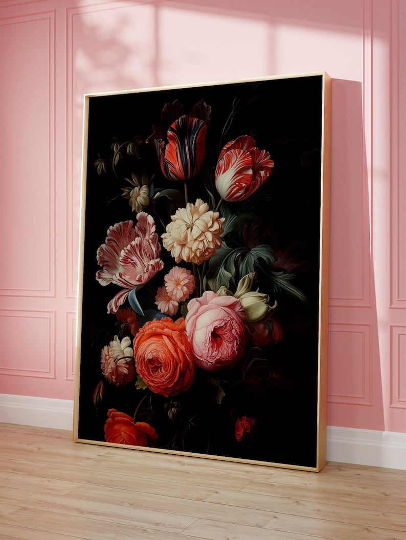 Printable Wall Art Dark Academia Realistic Oil Painting Dramatic