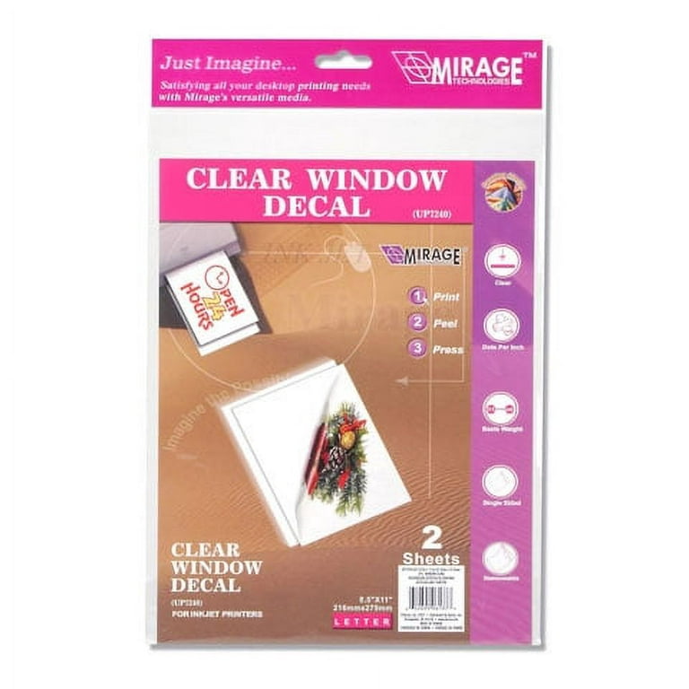 Printable Window Cling Clear 8.5X11 Inkjet 2Sheets
