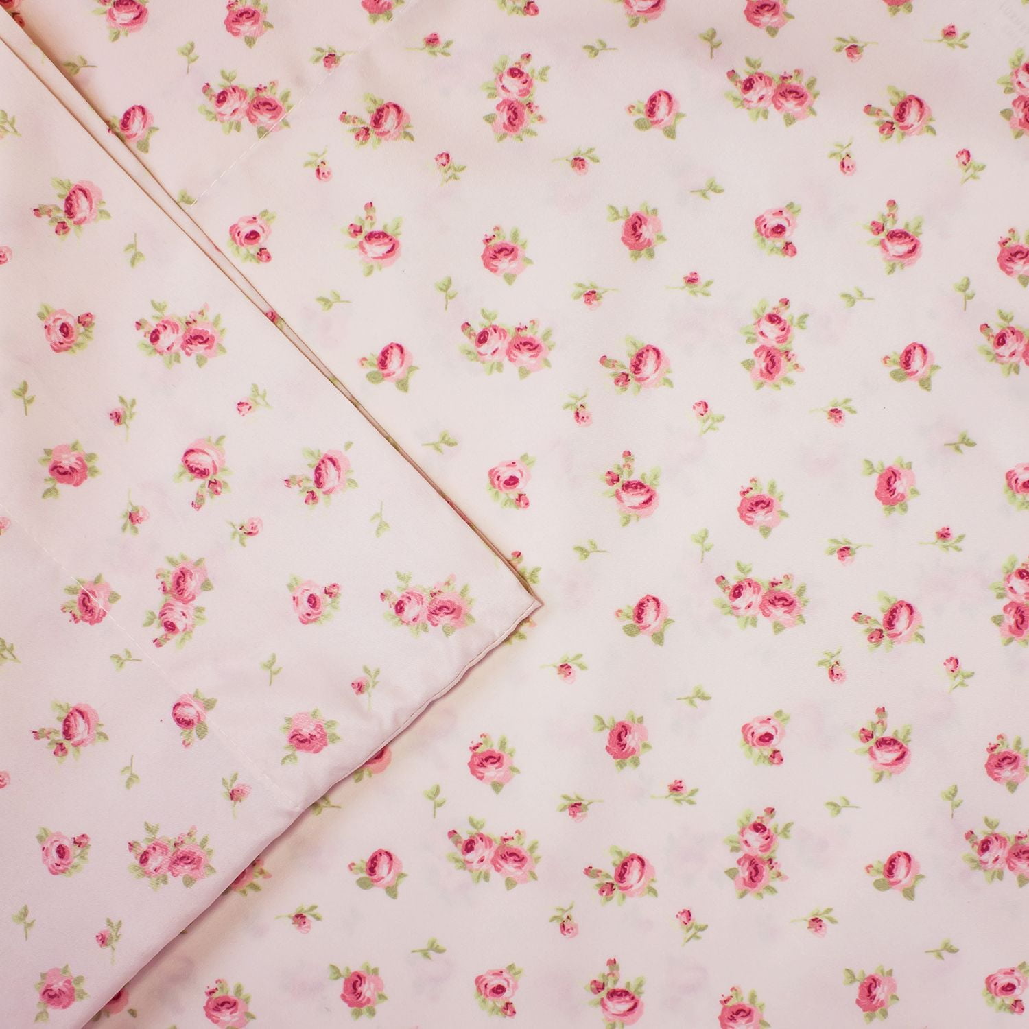 Blush Floral Twin Microfiber Sheet Set with Pillowcases