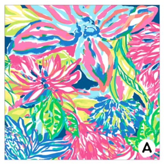 Printed Adhesive Floral Color Pattern 12 x 12 inch Sheet (A)