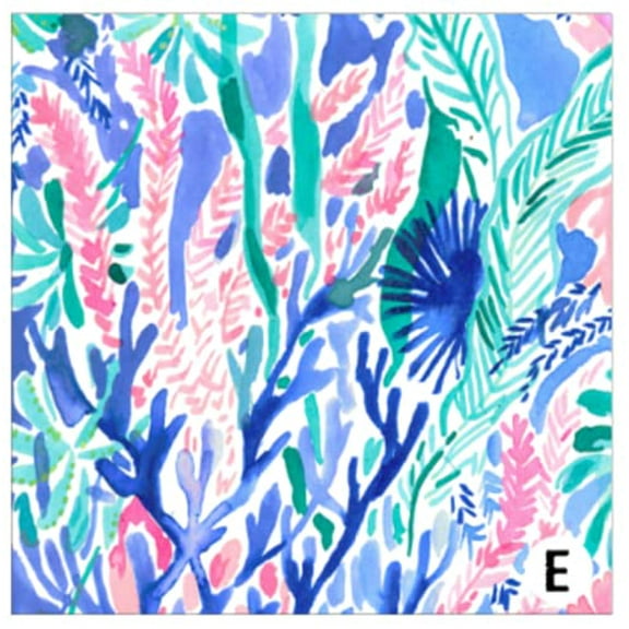 Printed Adhesive Floral Color Pattern 12 x 12 inch Sheet (E)