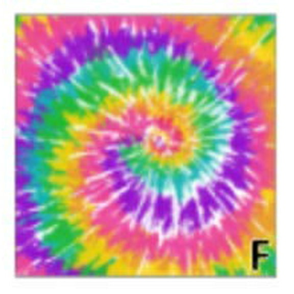 Printed Adhesive Tie Dye Rainbow Color Pattern 12 x 12 inch Sheet (F)