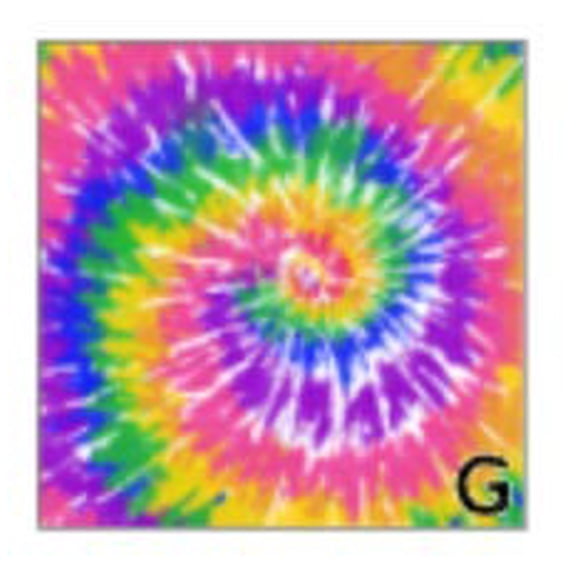 Printed Adhesive Tie Dye Rainbow Color Pattern 12 x 12 inch Sheet (G)