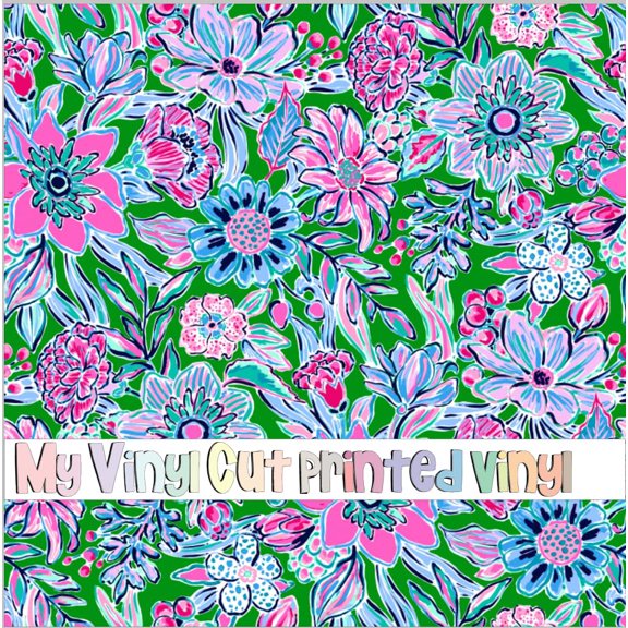 Printed Adhesive Vinyl Flower Bomb A Pattern Permanent Adhesive (Small Scale)