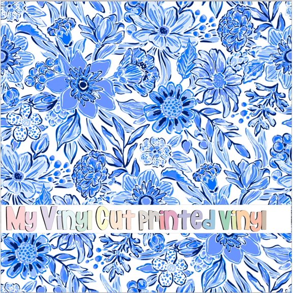 Printed Adhesive Vinyl Flower Bomb C Pattern Permanent Adhesive (Small Scale)