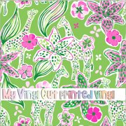 Printed Adhesive Vinyl Giraffe Green Pattern Permanent Adhesive (XL Scale)