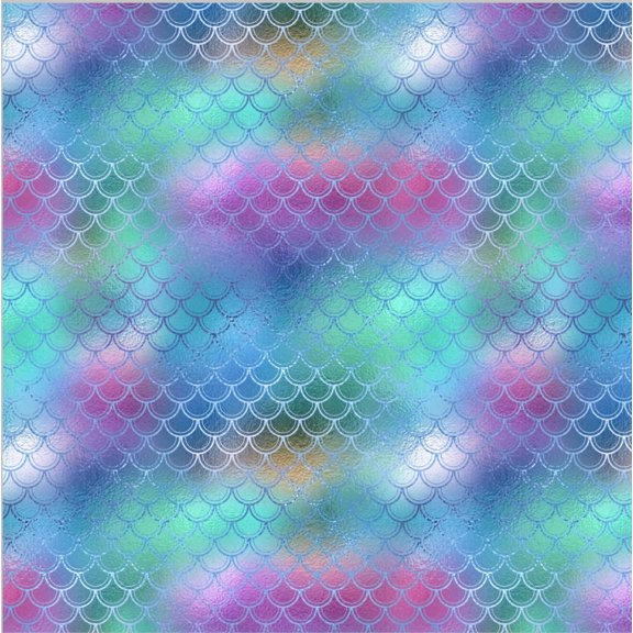 Printed Adhesive Vinyl Mermaid ScalesPattern Permanent Adhesive (A)
