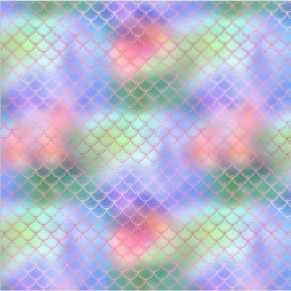 Printed Adhesive Vinyl Mermaid Scales Pattern Removable Wall Vinyl (E)