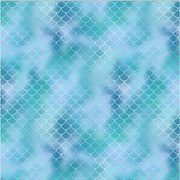 Printed Adhesive Vinyl Mermaid Scales Pattern Removable Wall Vinyl (F)