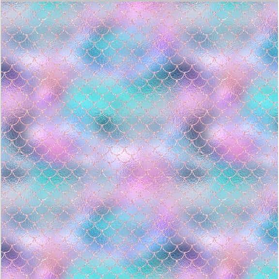 Printed Adhesive Vinyl Mermaid Scales Pattern Removable Wall Vinyl (K)