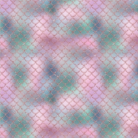 Printed Adhesive Vinyl Mermaid Scales Pattern Removable Wall Vinyl (O)