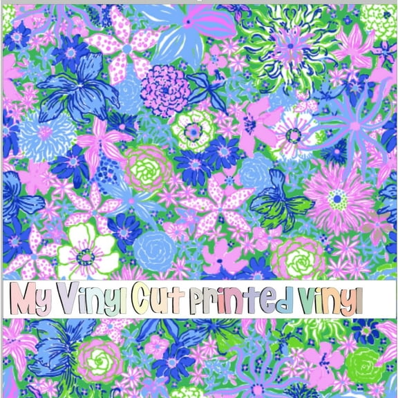Printed Adhesive Vinyl Once Upon a Flower Pattern Permanent Adhesive (Small Scale)
