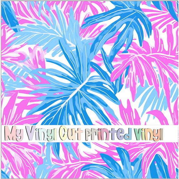 Printed Adhesive Vinyl Preppy Beach N Pattern Permanent Adhesive (Large Scale)