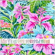 Printed Adhesive Vinyl Preppy Florals G Pattern Permanent Adhesive Medium Scale