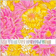 Printed Adhesive Vinyl Preppy Florals Q Pattern Permanent Adhesive XL Scale