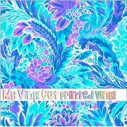 Printed Adhesive Vinyl Preppy Florals R Pattern Permanent Adhesive Medium Scale