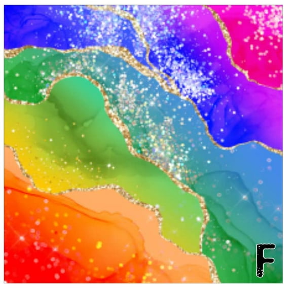 Printed Adhesive Vinyl Rainbow Agate Pattern Removable Wall Vinyl (F)