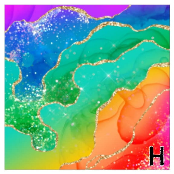 Printed Adhesive Vinyl Rainbow Agate Pattern Removable Wall Vinyl (H)