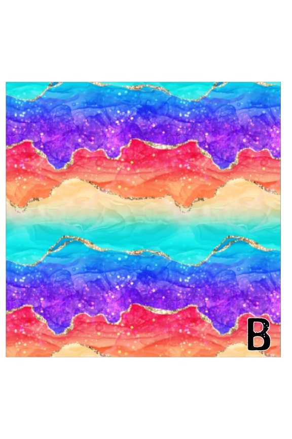 Printed Adhesive Vinyl Rainbow Agate (A) Pattern Permanent Adhesive (B)