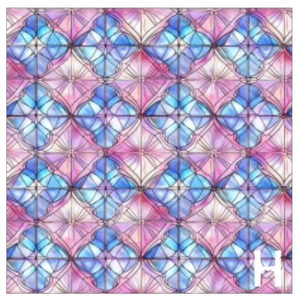 Printed Adhesive Vinyl Stained Glass Windows Pattern Removable Wall Vinyl (H)