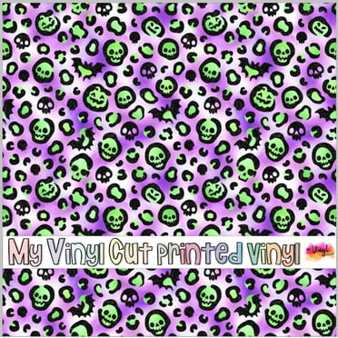 Printed Adhesive Vinyl Strange Halloween A Pattern Permanent Adhesive (Large Scale)