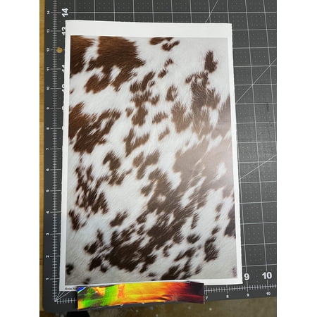 My Vinyl Cut Craft Vinyl Cowhide 8" x 12" White Multicolor Pattern