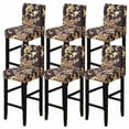 thumbnail image 1 of Printed Bar Stool Cover,2/4/6 pcs Stretch Pub Counter Stool Slipcover Removable Washable Anti-Dust Spandex Height Side Chair Cover for Dining Room Kitchen Bar Cafe-6-G, 1 of 7