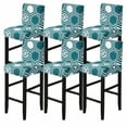 thumbnail image 1 of Printed Bar Stool Cover,2/4/6 pcs Stretch Pub Counter Stool Slipcover Removable Washable Anti-Dust Spandex Height Side Chair Cover for Dining Room Kitchen Bar Cafe-6-E, 1 of 7