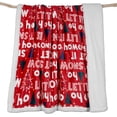 thumbnail image 1 of Printed Blanket Throw Red Letter Blanket Sherpa Fleece Blanket Double Layer 220GSM Flannel Blanket & 270GSM Sherpa Blanket - Warm Blanket Thick Blanket Soft Blanket Winter Blankets (50"x60"), 1 of 5
