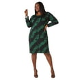 thumbnail image 1 of Ashley Stewart Printed Bodycon Dress, Eden Green, Size 10/12, 1 of 4