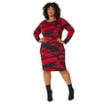 thumbnail image 1 of Ashley Stewart Printed Bodycon Dress, Equestrian Red, Size 18/20, 1 of 4