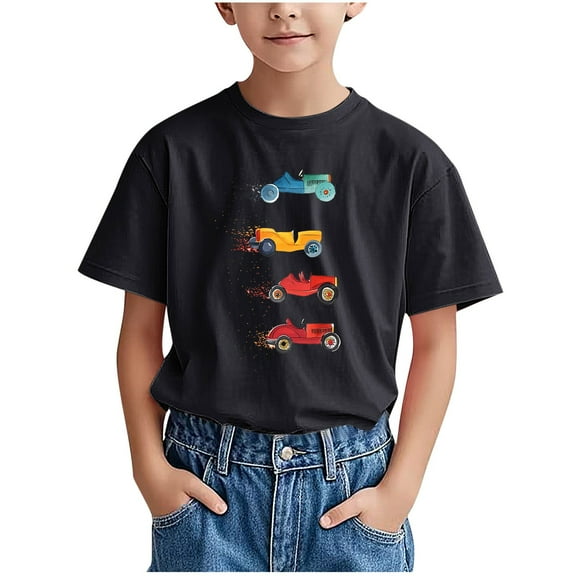 Printed Boys T-Shirt Cute Graphic Summer Short Sleeve Tees Top forBoys and Girls