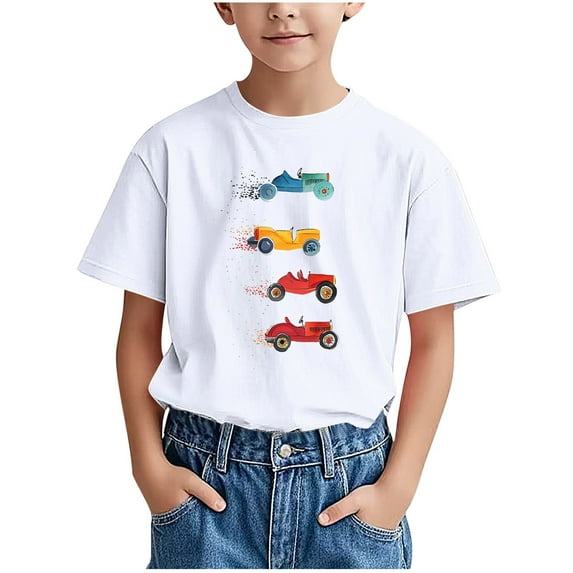 Printed Boys T-Shirt Cute Graphic Summer Short Sleeve Tees Top forBoys and Girls