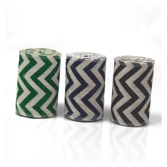 Printed Burlap Ribbon Rolls | 5 Inch X 5 Yards | 3 Pack Rolls | Natural, Eco-Friendly | Perfect for Party Wedding DIY Holiday Decoration | Total 45 ft in a Pack