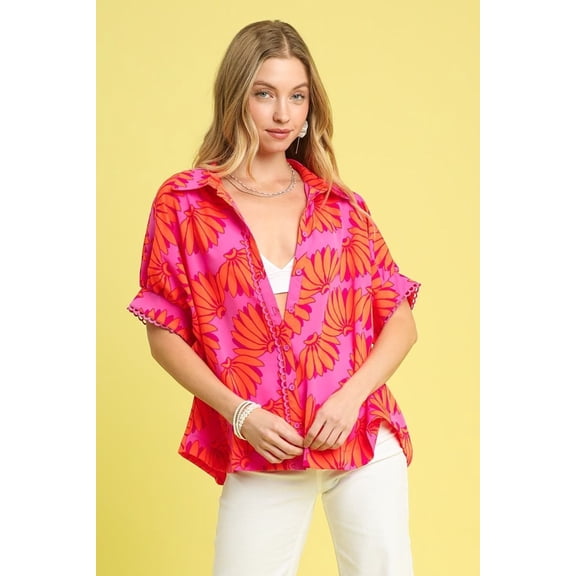 Printed Button-Up Relaxed Shirt