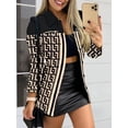 thumbnail image 1 of Printed Button Up Zip Detail Shacket - Tan / S, 1 of 3