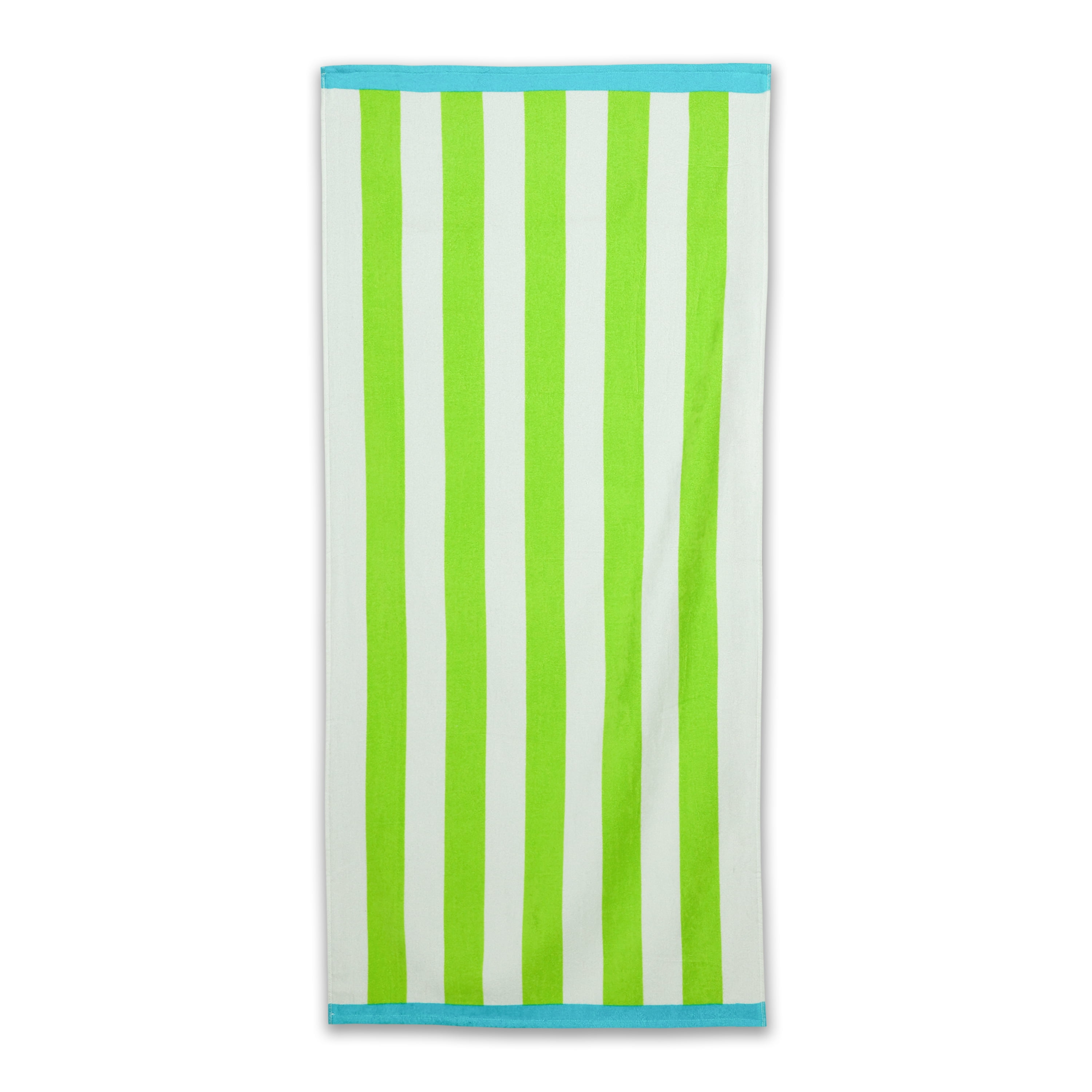 Printed Cabana Limeade Beach Towel, Soft Absorbent Cotton, 30 x 60 inches
