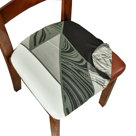 Printed Chair Seat Cushion Slipcovers,Dining Chair Seat Covers with Elastic Bottom Universal Removable Washable Spandex Stretchy Chair Protector for Kitchen Living Room-4 Pcs-D