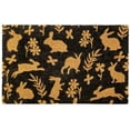thumbnail image 1 of Printed Coir Doormat Welcome Mat Entry, Front Door Outdoor/Indoor Rug Non-Slip Durable, Ester Design 18"x28" - Rabbits, 1 of 2