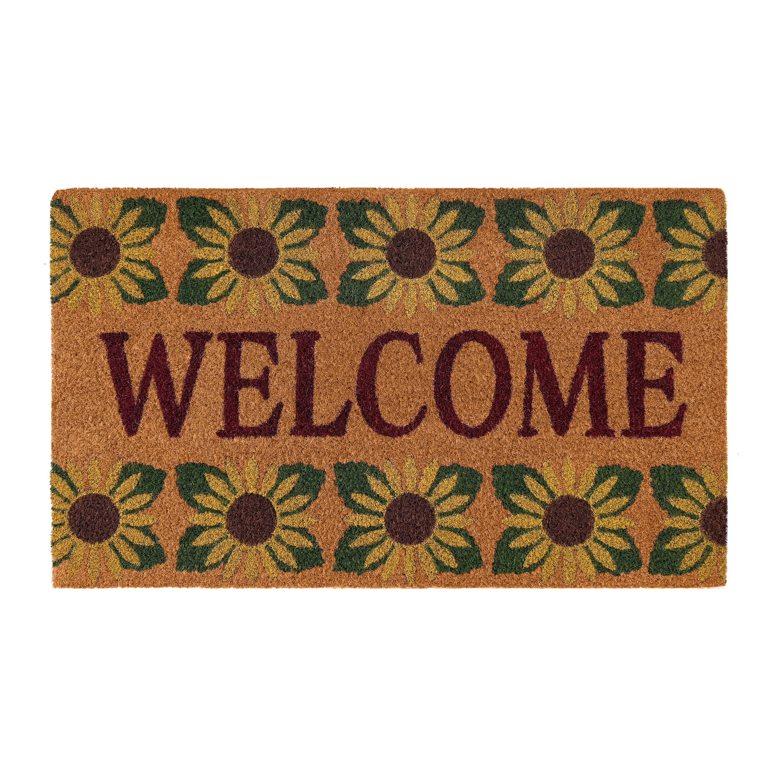 Printed Coir Mat 18x30 - Welcome Sunflower