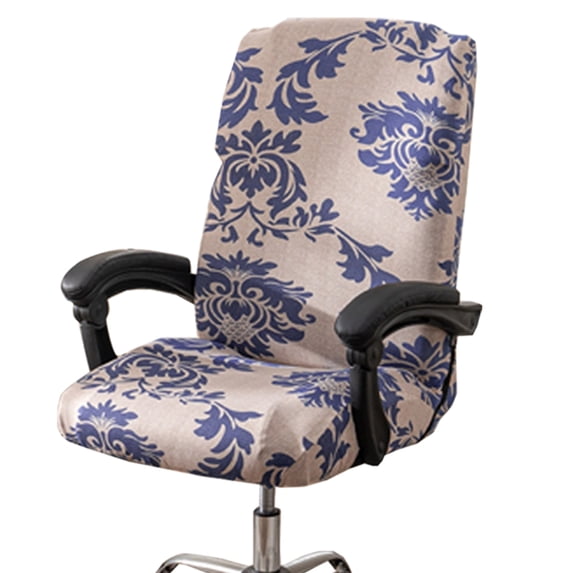 Printed Computer Chair Slipcover Stretch Office Chair Covers Durable Zipper Stretch Computer Desk Chair Cover Gaming Chair Covers Universal Desk Rotating Chair Slipcovers