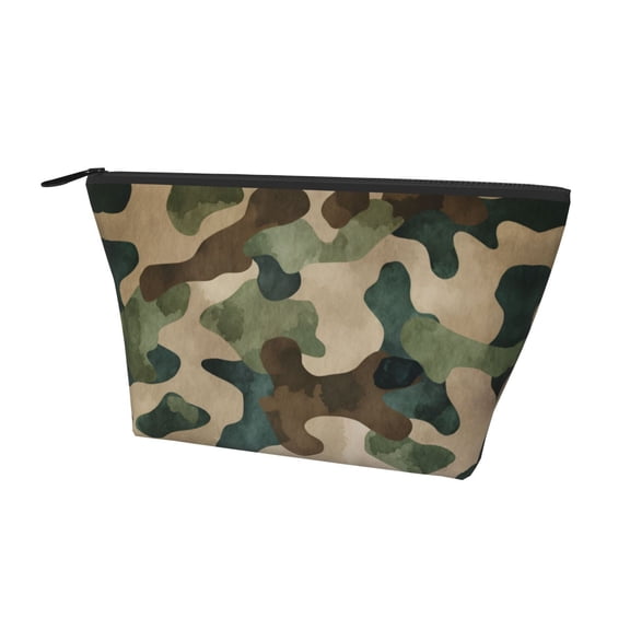Printed Cosmetic Bag Camouflage Pattern Portable Travel Makeup Pouch Toiletry Organizer Bag For Daily Use