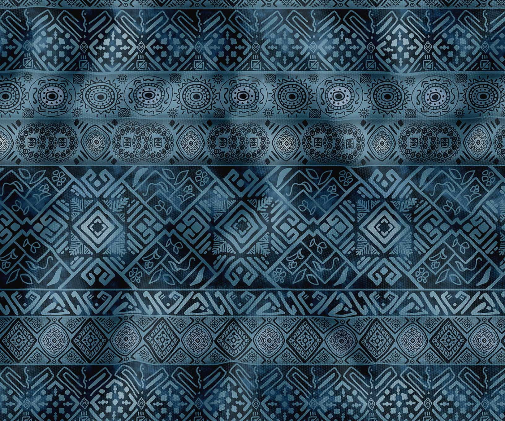 Printed Cotton Canvas Fabric by Soimoi | Geometric Design - Blue | 56 ...