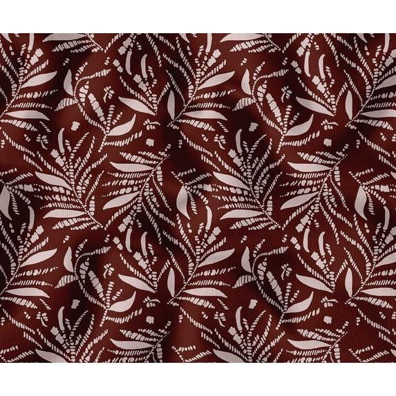 Printed Cotton Canvas Fabric by Soimoi | Leaves Design - Maroon | 56 Inch Wide | Sold by 2 Yard | Heavy Duty Craft & Upholstery Fabric