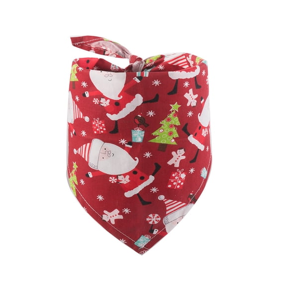 Printed Cotton Cartoon Christmas Pet Triangle Bandana Bib for Dogs and Cats