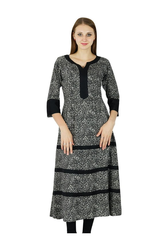 Printed Cotton Kurti Indian Ethnic Bollywood Tunic Casual Top Women Kurta Dress