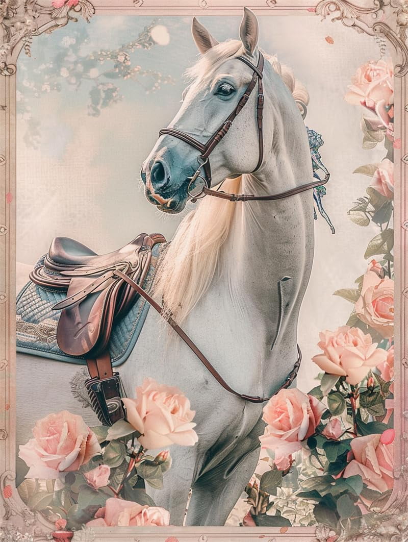 Printed Cross Stitch Kits Animal horse Cross Stitch Pattern Embroidery Kit 16x20in