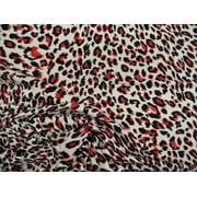 Printed DTY Spandex Stretch Apparel Fabric Red Black White Cheetah A408