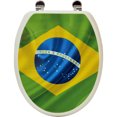thumbnail image 1 of Printed Design Oval Elongated Toilet Seat With Adjustable Zinc Hinges Brazil, 1 of 4