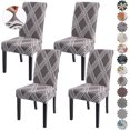 thumbnail image 1 of Printed Dining Room Chair Covers 4 Packs, Stretch Kitchen Slipcovers Removable Washable Parsons Protector for Kitchen,Hotel,Restaurant, Ceremony Universal Size, 1 of 6